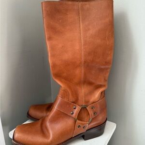 Michael Kors Tan Leather Heeled Boots Made in Italy Size 8